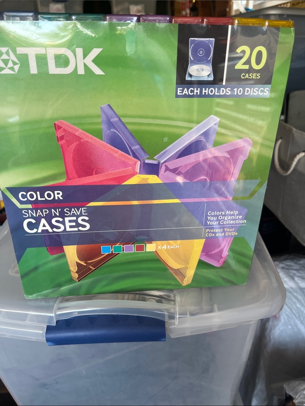 TDK Color Snap N' Save CD/DVD Cases - Multicolor Set of 20